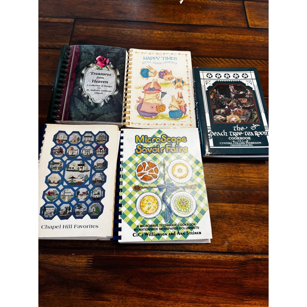 Vintage Cookbook Lot of 5 Peach Tree Tea Room Chapel Hill Texas Church Recipes